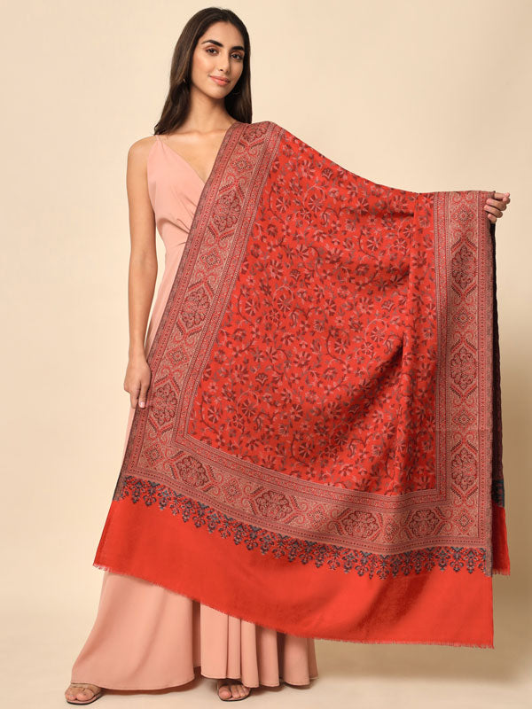 Women Khwabida Woven Design Jamawar Shawl (Size 101X203 CM)