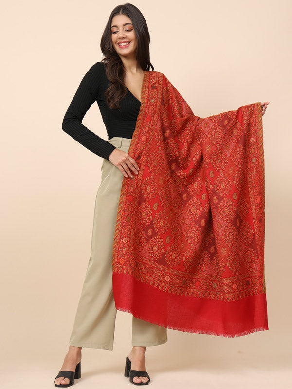 Women’s Nashaat Melange Kaani Wool Shawl (Size 101X203 CM)