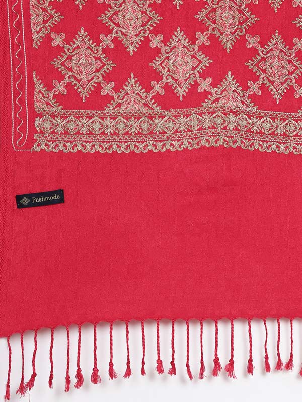 Women's  Roohani Kashmiri Aari Embroidery Stole (Size: 71X203 CM)