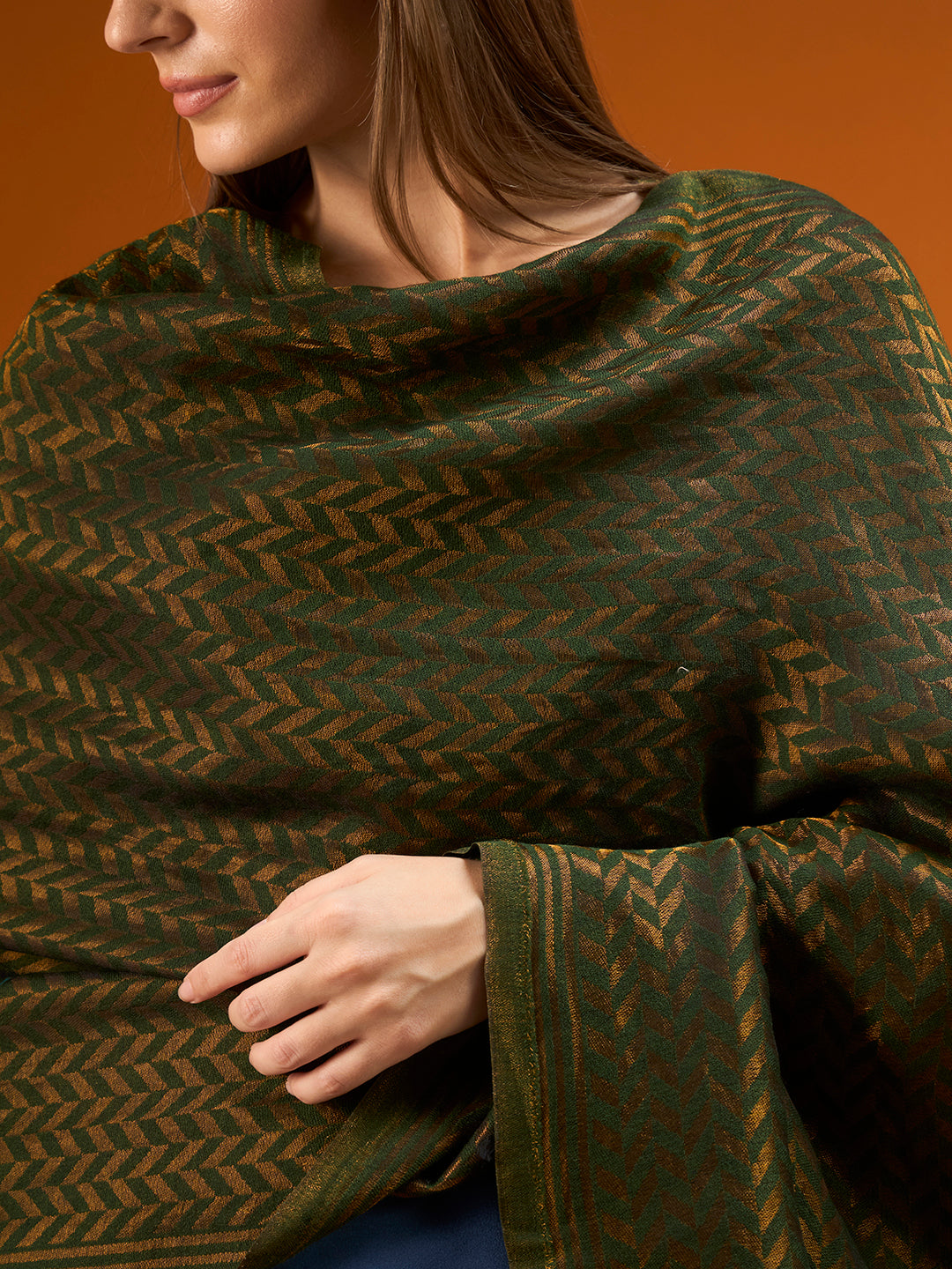 Women Heritage chevron Zari Stole
