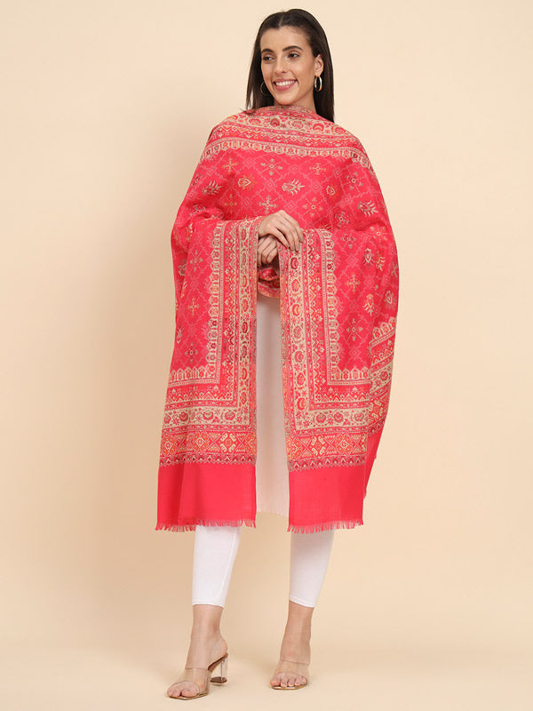 Women Zarif Woven Design Jamawar Shawl (Size 101X203 CM)