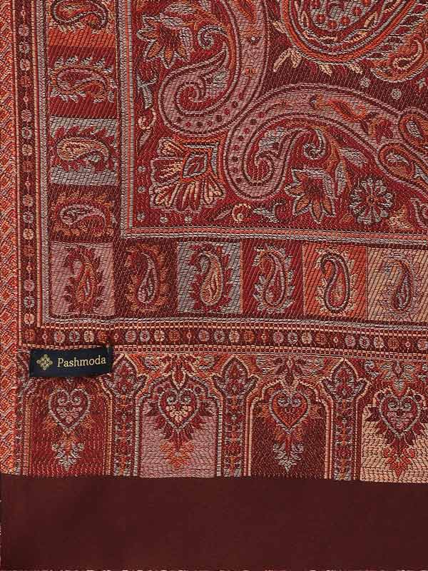 Women's Dil-kash Kashmiri Royal Paisley Design Jamawar Shawl (Size: 101 X 203 Cms)