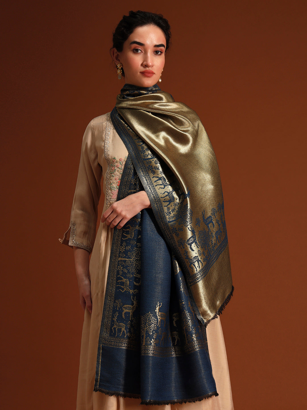 Women Shahi Caravan Zari Stole