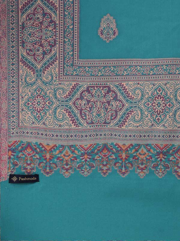 Women's Dilbar Kashmiri Royal Paisley Design Jamawar Shawl (Size: 101 X 203 Cms)