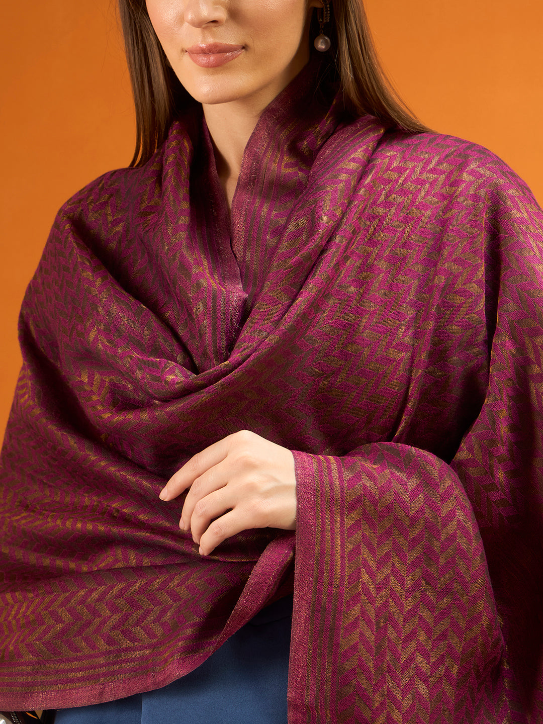 Women Heritage chevron Zari Stole