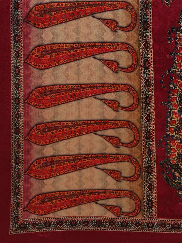 Men Ethnic Velvet Printed Stole (Size: 71X203 CM)