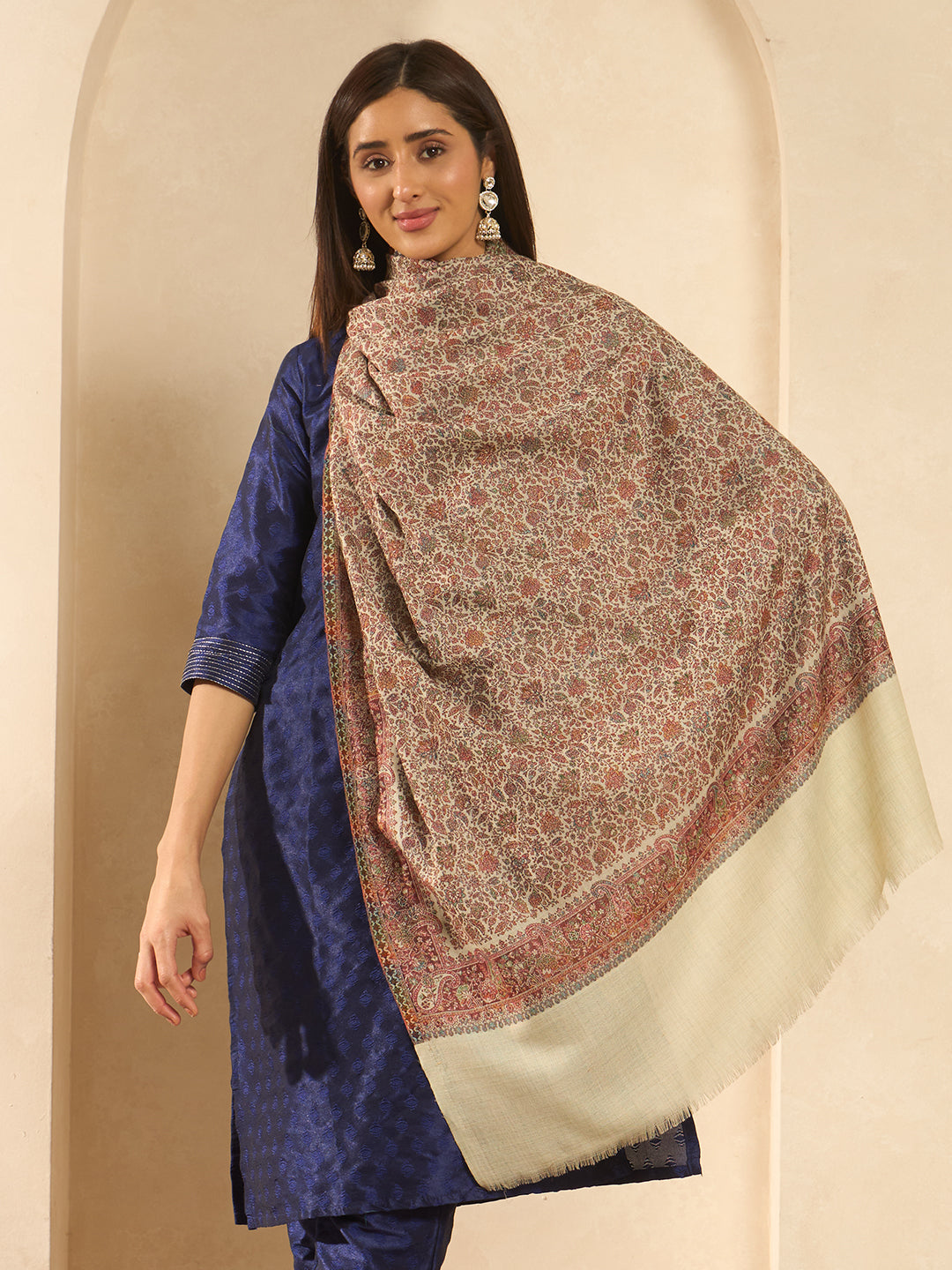 Women Fleur Royale Kashmiri Jamawar Woven Shawl
