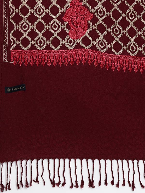 Women's Noorani Kashmiri Aari Embroidery Stole (Size: 71X203 CM)