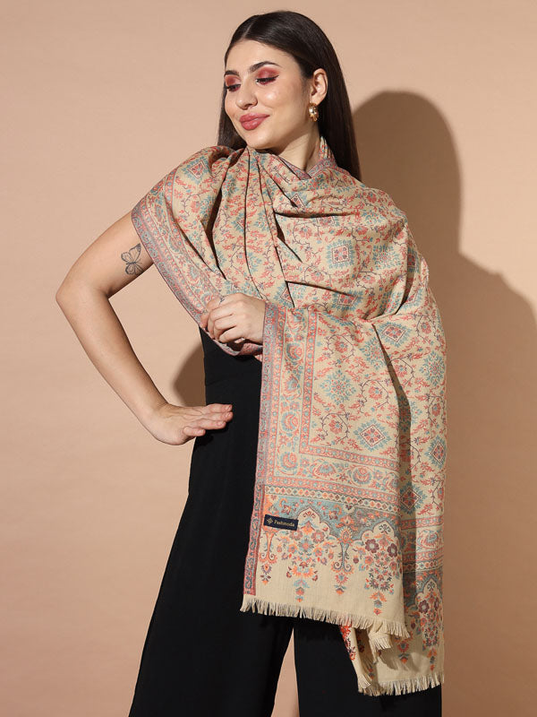 Women Zarif Woven Design Jamawar Shawl (Size 101X203 CM)