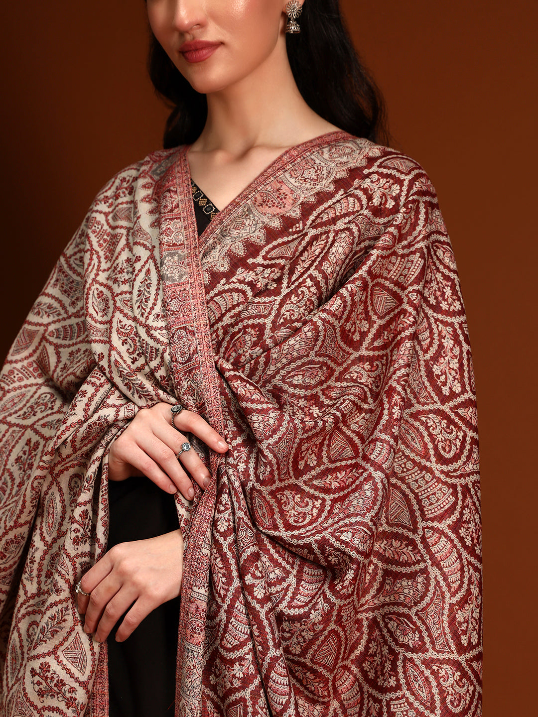 Women Shahi Jaal Kashmiri Jamawar Woven Shawl