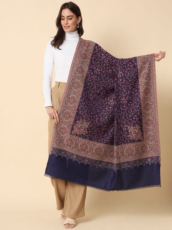 Women's Surmai Kaani Woven Design Shawl (Size: 101 X 203 Cms)