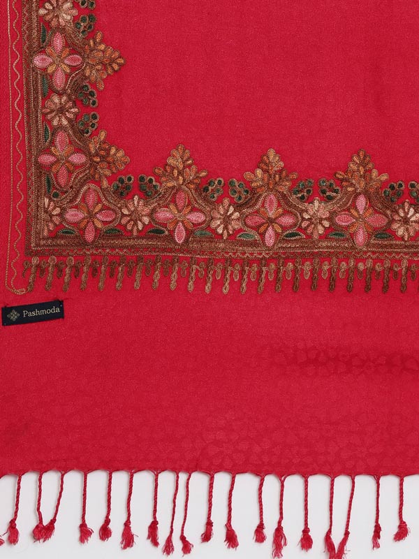 Women's Ghazal Kashmiri Aari Embroidery Stole (Size: 71X203 CM)