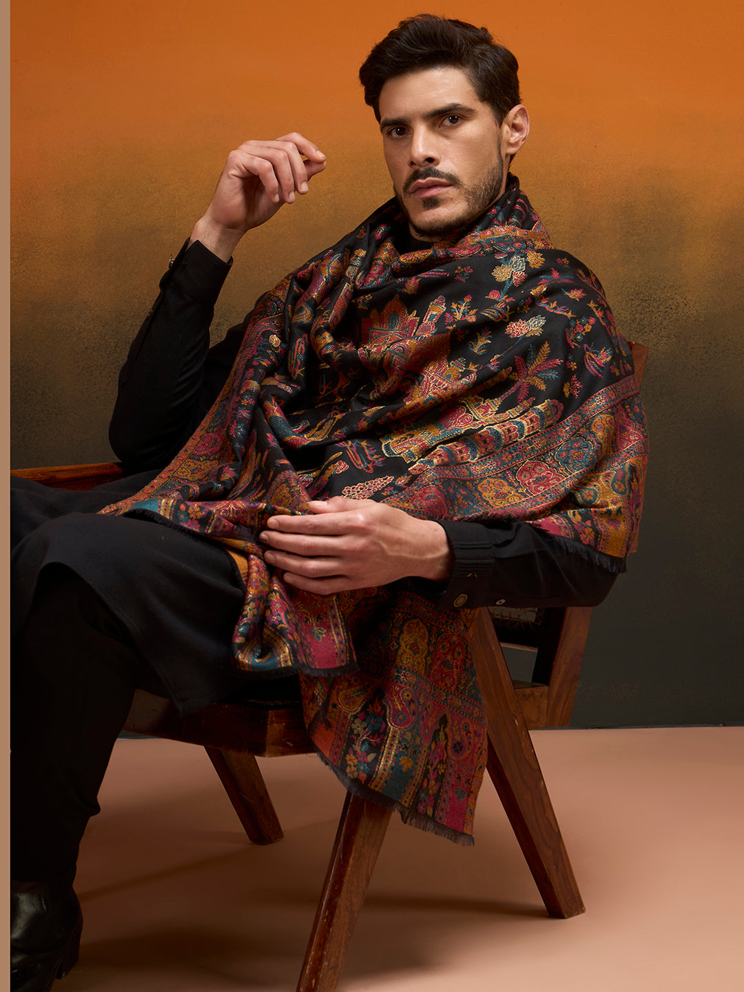 Men Gulrukh Reversible Kaani Zari Shawl