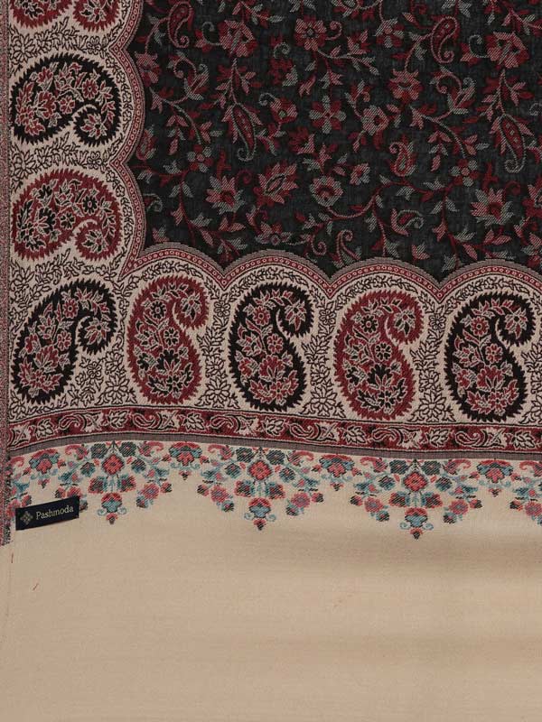 Women's Wool Blend Jamawar Shawl (Size: 101X203 CM)