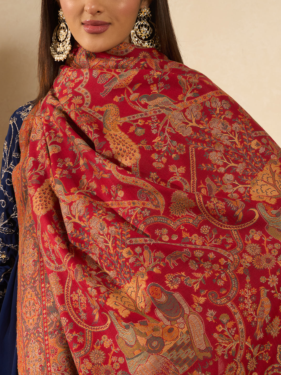 Women Royal gulistan Kaani Wool Blend Kashmiri Shawl
