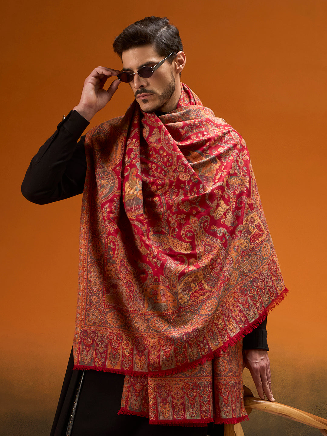 Men Royal gulistan Shawl Fine Wool Kaani Shawl