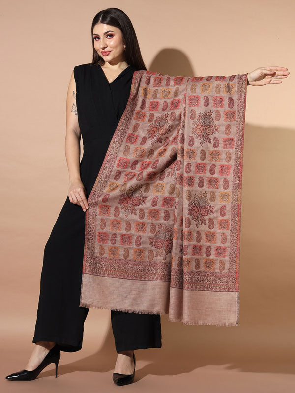 Women Firoza Woven Design Jamawar Shawl (Size 101X203 CM)