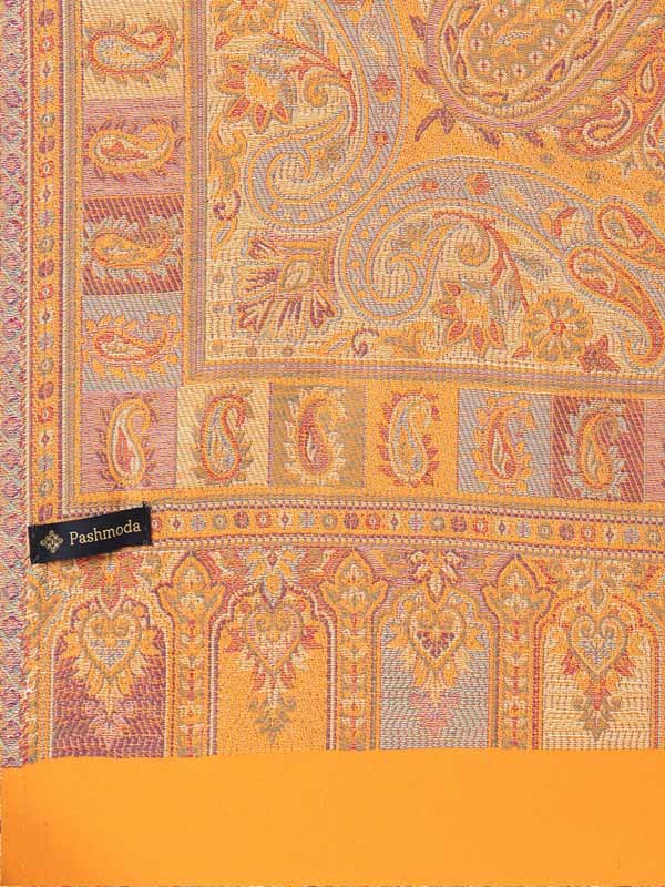 Women's Dil-kash Kashmiri Royal Paisley Design Jamawar Shawl (Size: 101 X 203 Cms)