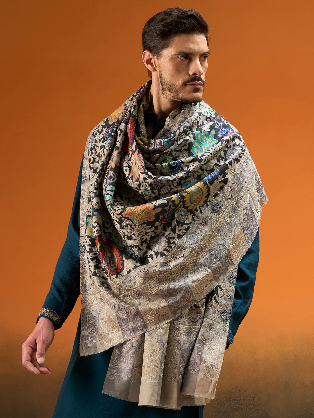 Men Waqar Kalamkari Embroidered Shawl