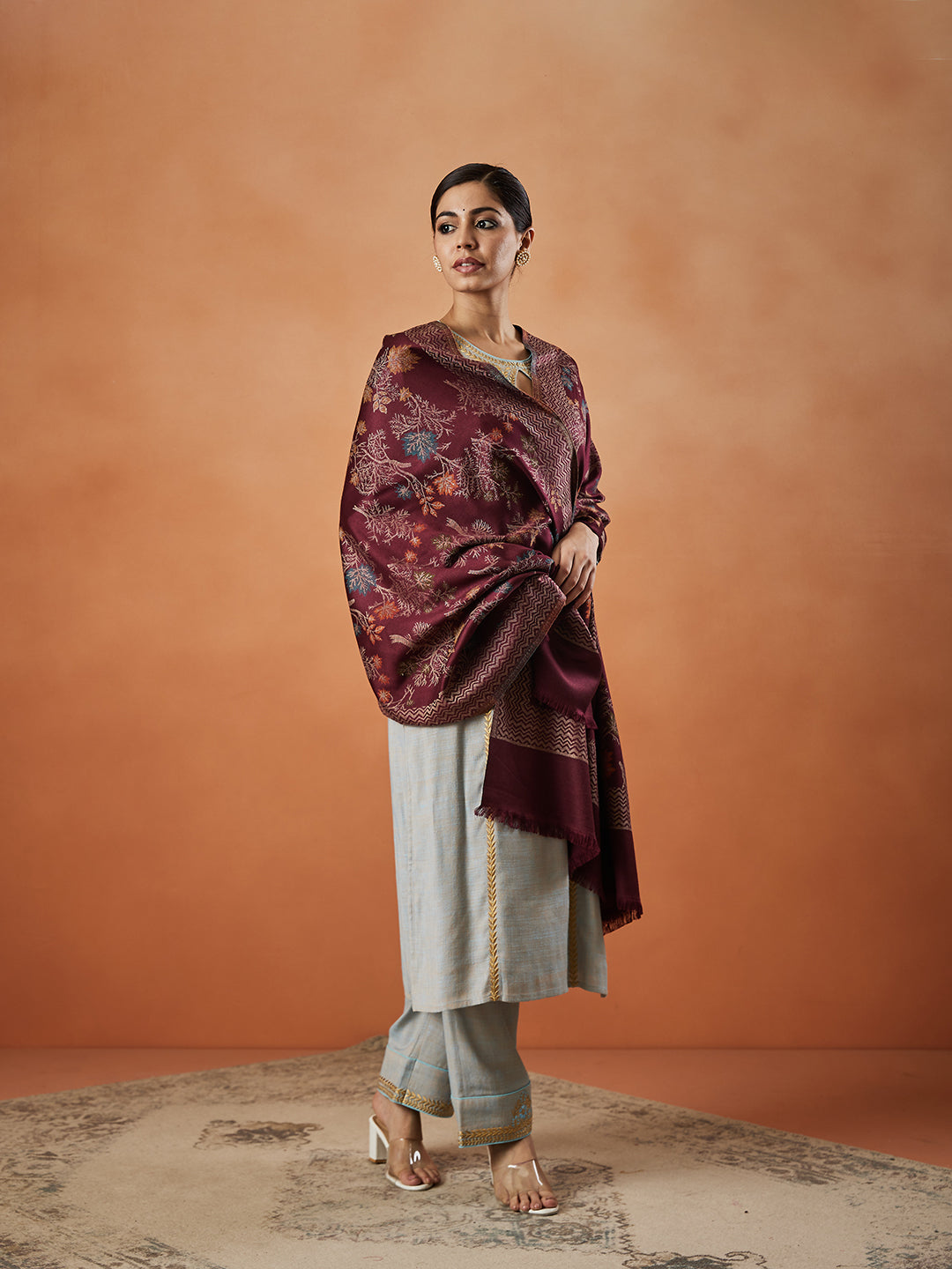 Pashmoda Women Nayab Kaani Stole (Size:  71X203 CM)