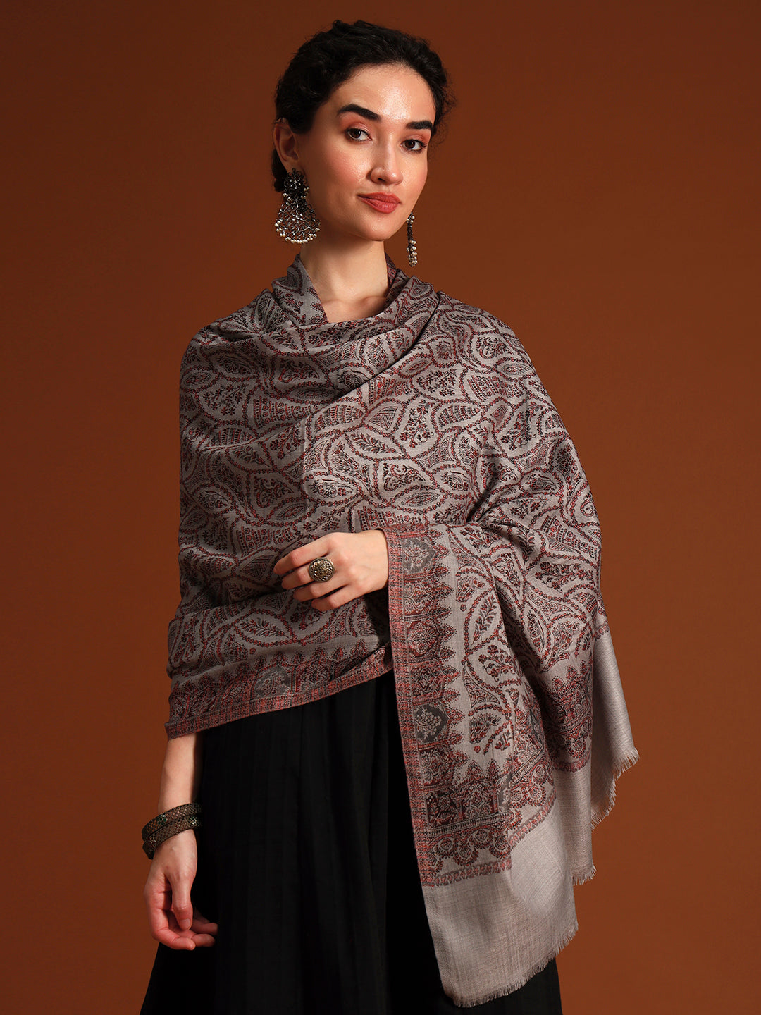 Women Shahi Jaal Kashmiri Jamawar Woven Shawl