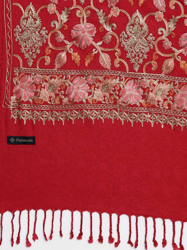 Women's Dilkash Kashmiri Aari Embroidery Stole (Size: 71X203 CM)