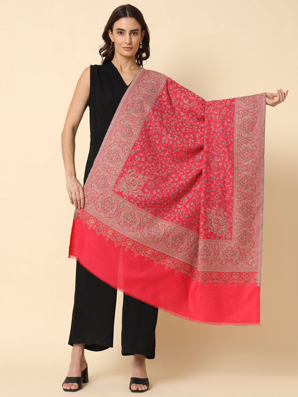 Women's Surmai Kaani Woven Design Shawl (Size: 101 X 203 Cms)