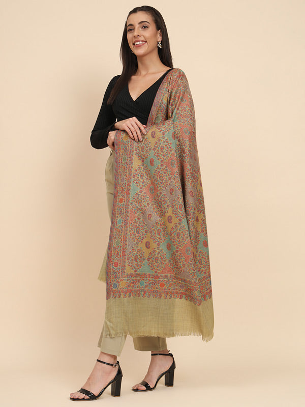 Women’s Nashaat Melange Kaani Wool Shawl (Size 101X203 CM)