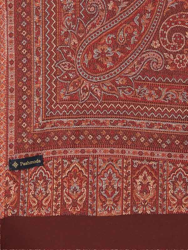 Women's Aaraish Kashmiri Royal Paisley Design Jamawar Shawl (Size: 101 X 203 Cms)