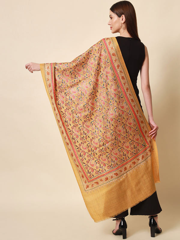 Women's Pure Wool Nalki Embroidered Stole (Size 71x203 CM)