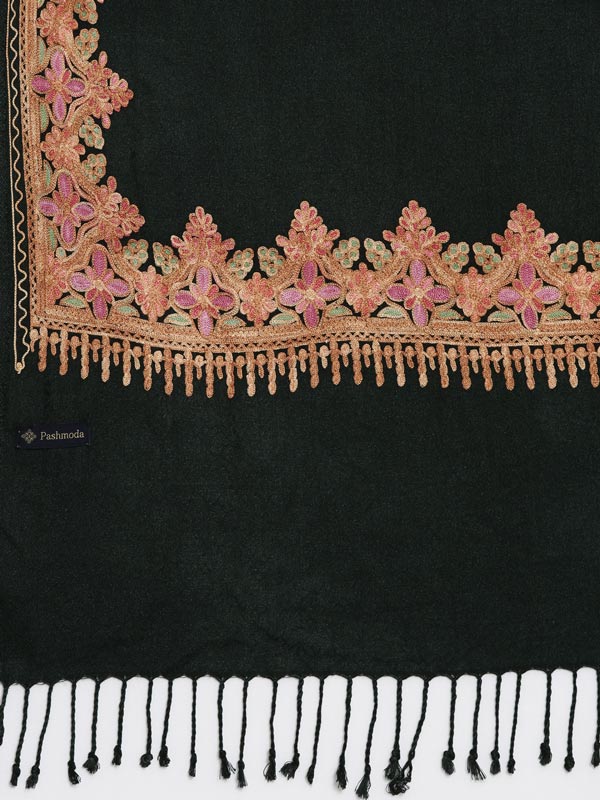 Women's Ghazal Kashmiri Aari Embroidery Stole (Size: 71X203 CM)