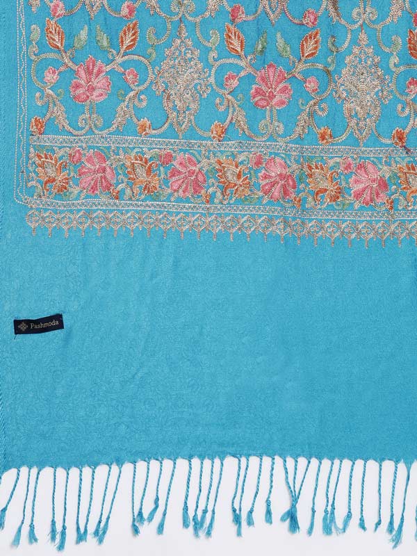 Women's Kashmiri Aari Embroidery Stole (Size: 71X203 CM)