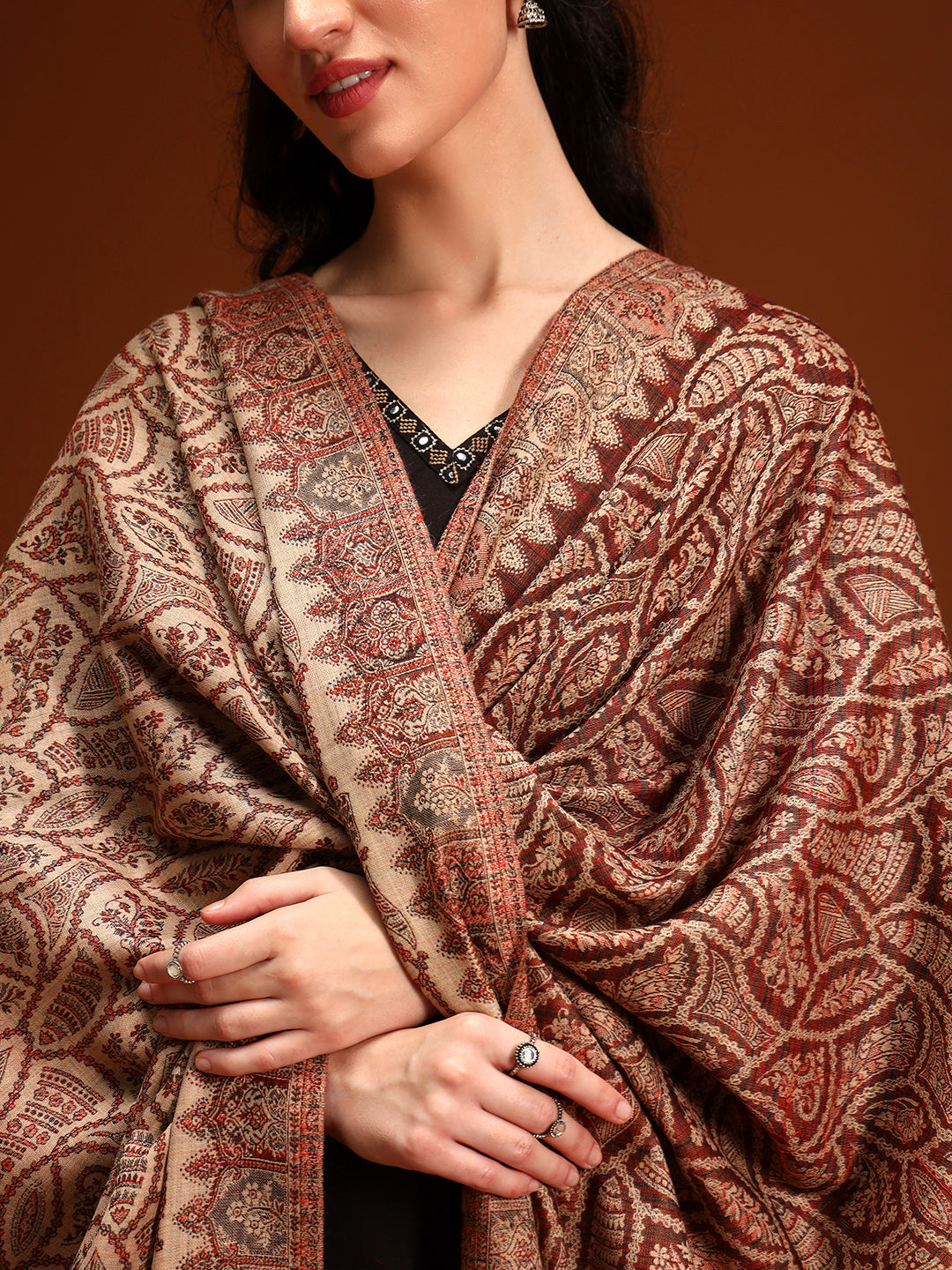 Women Shahi Jaal Kashmiri Jamawar Woven Shawl