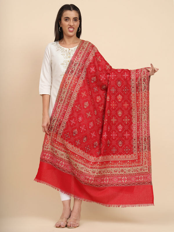 Women Zarif Woven Design Jamawar Shawl (Size 101X203 CM)