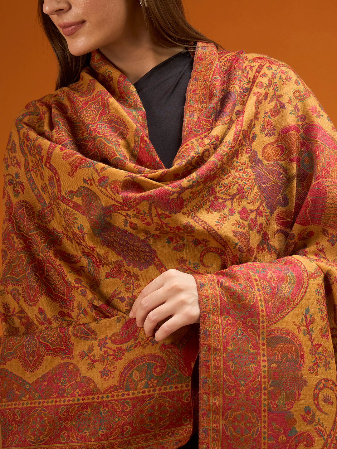 Women Royal gulistan Kaani Wool Blend Kashmiri Shawl