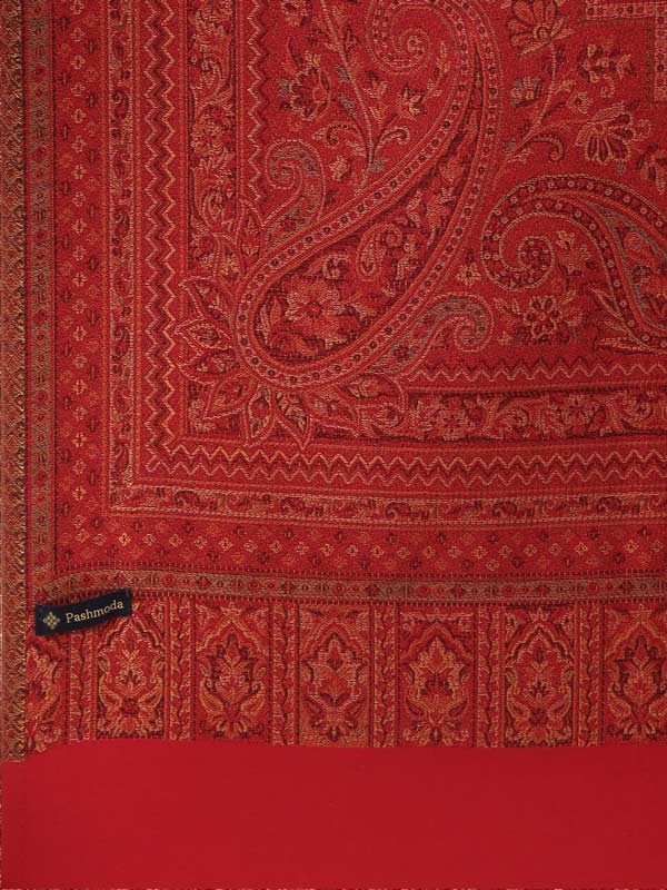 Women's Aaraish Kashmiri Royal Paisley Design Jamawar Shawl (Size: 101 X 203 Cms)