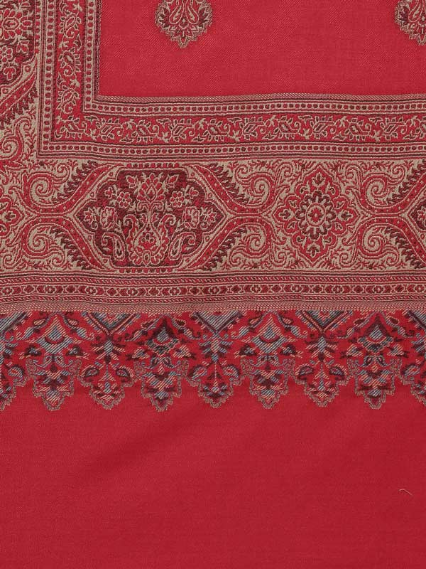 Men Jamawar Kashmiri Luxury Shawl Size: 101x203 CM, Maroon Color