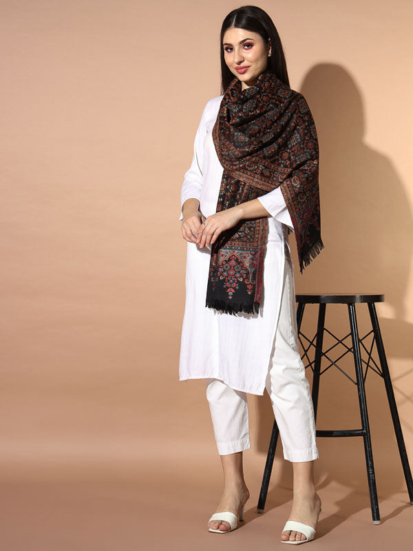 Women Zarif Woven Design Jamawar Shawl (Size 101X203 CM)