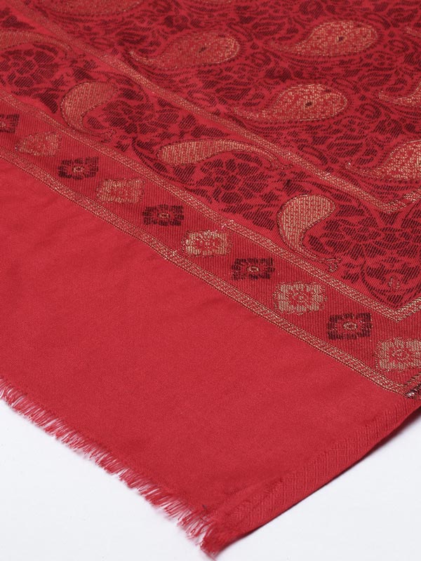 Women's Nashaat Kaani Stole with Silky Zari Weave (Size 72X208 CM)