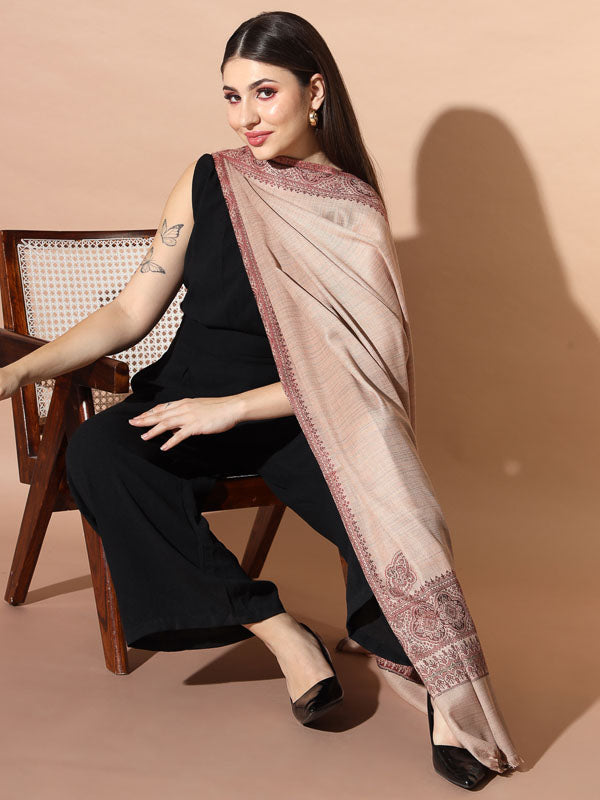 Women Chaman Woven Design Jamawar Shawl (Size 101X203 CM)