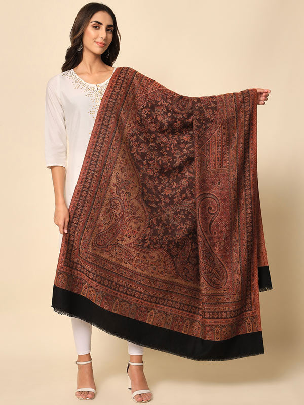 Women Dastaar Woven Design Jamawar Shawl (Size : 101X203 CM)