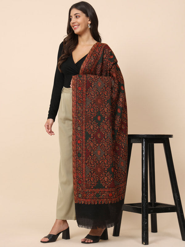 Women’s Nashaat Melange Kaani Wool Shawl (Size 101X203 CM)