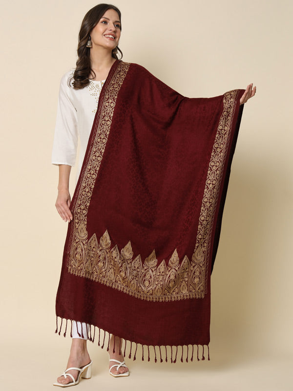 Women's Zarbaft Embroidered Stole (Size 71X203 CM)