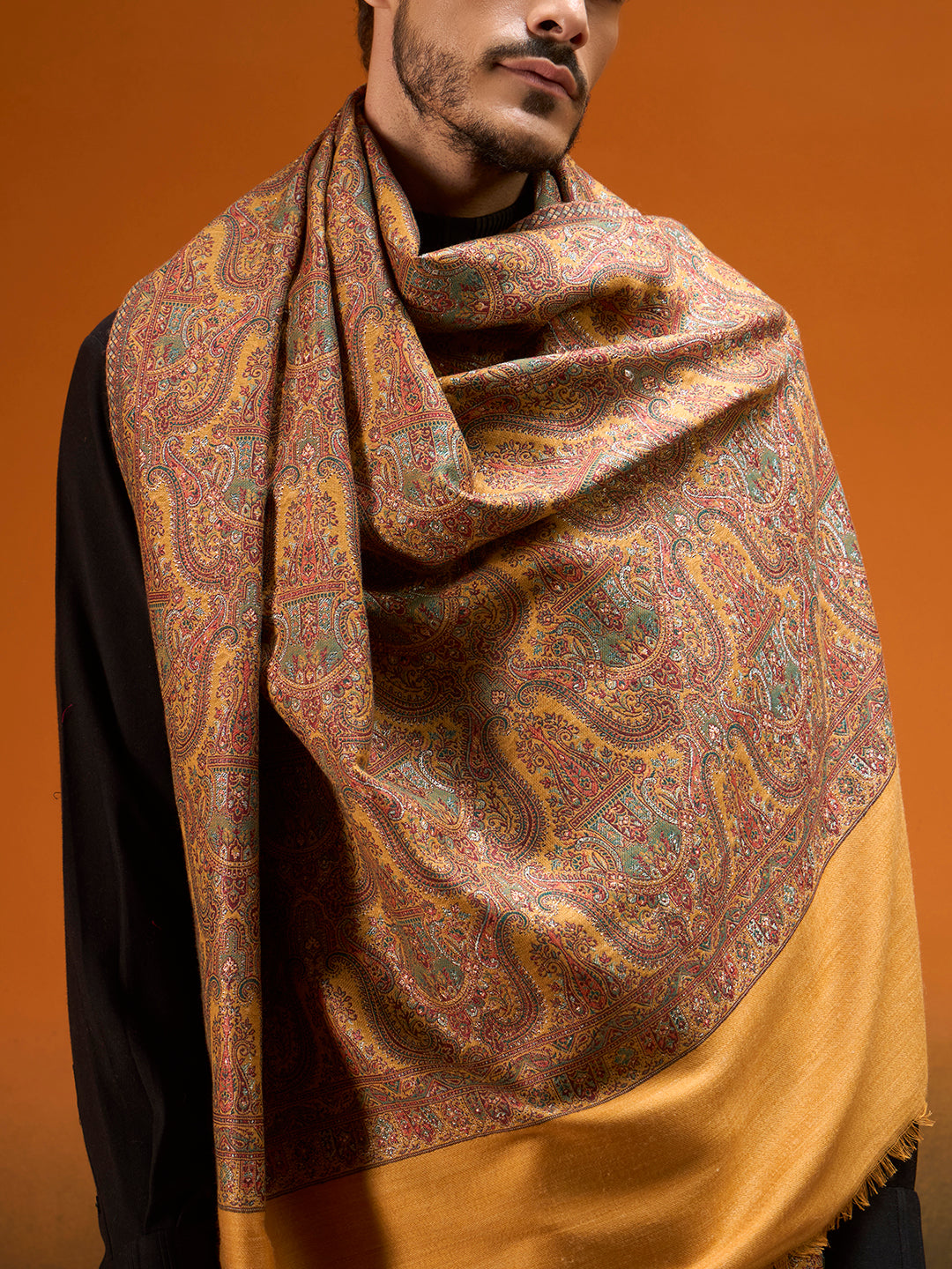Men Gulnaar Royale Reversible Kaani Zari Shawl