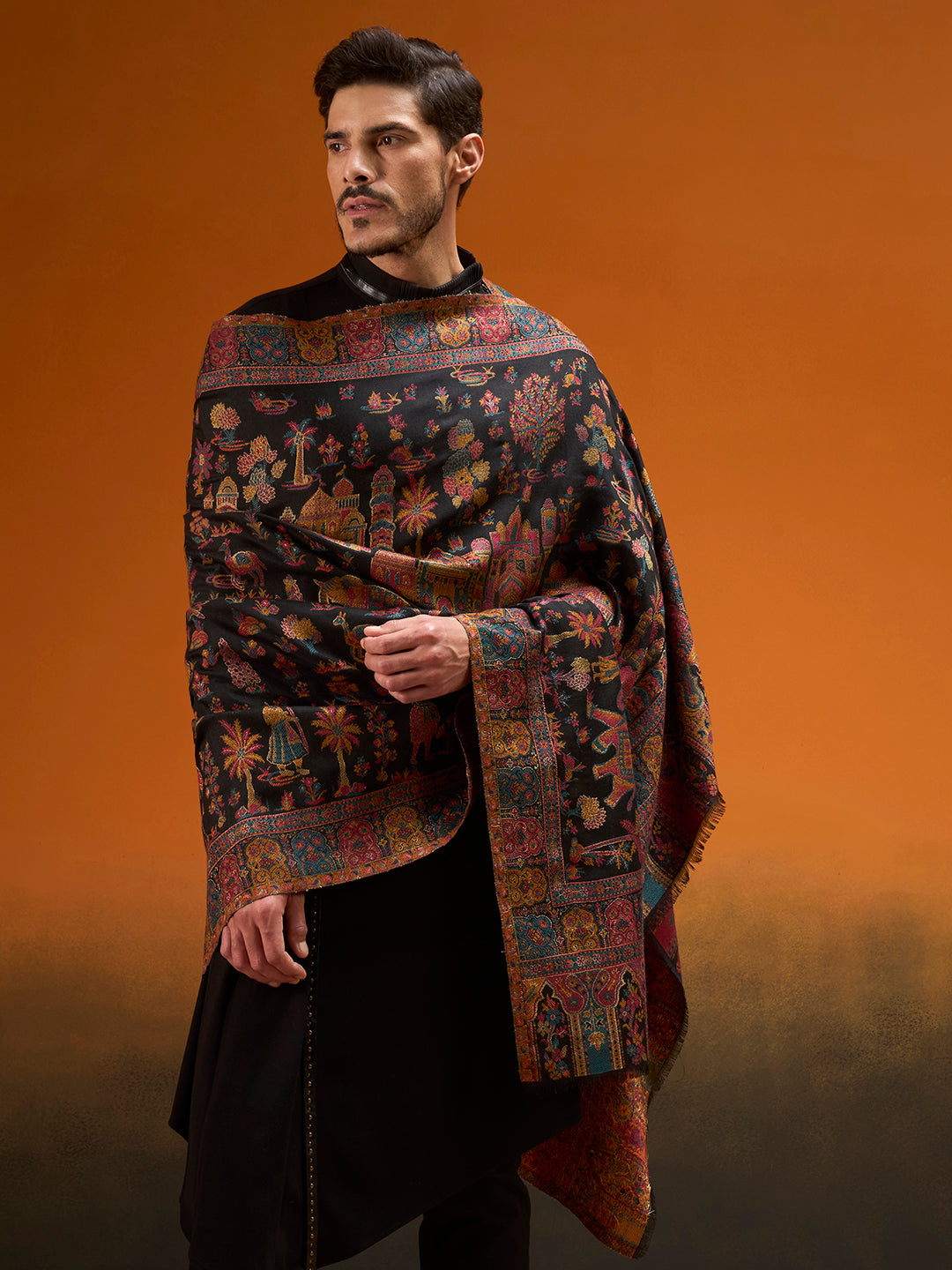 Men Gulrukh Reversible Kaani Zari Shawl