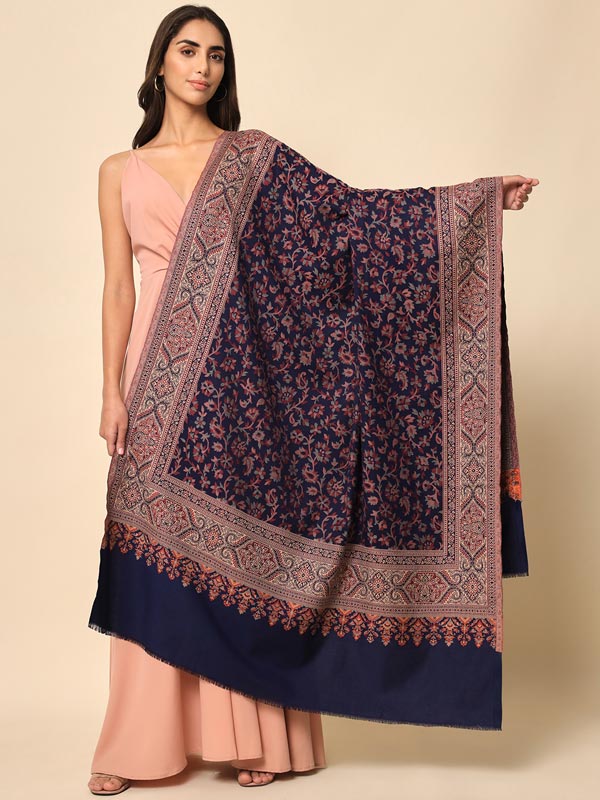 Women Khwabida Woven Design Jamawar Shawl (Size 101X203 CM)