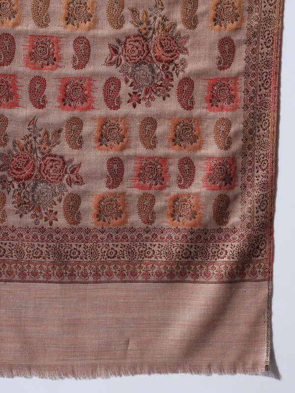 Women Firoza Woven Design Jamawar Shawl (Size 101X203 CM)