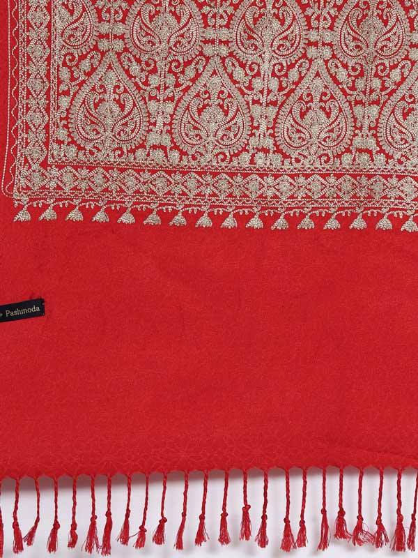 Women's Shalimaar Kashmiri Aari Embroidery Stole (Size: 71X203 CM)