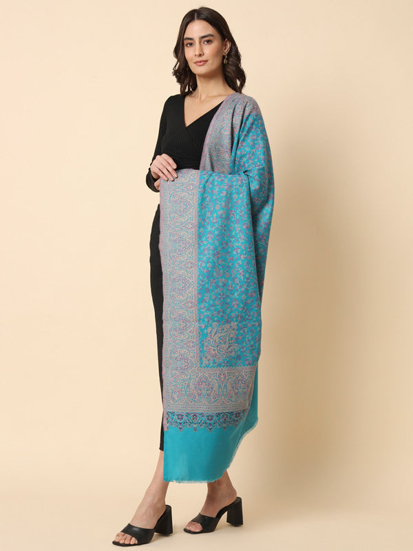 Women's Surmai Kaani Woven Design Shawl (Size: 101 X 203 Cms)