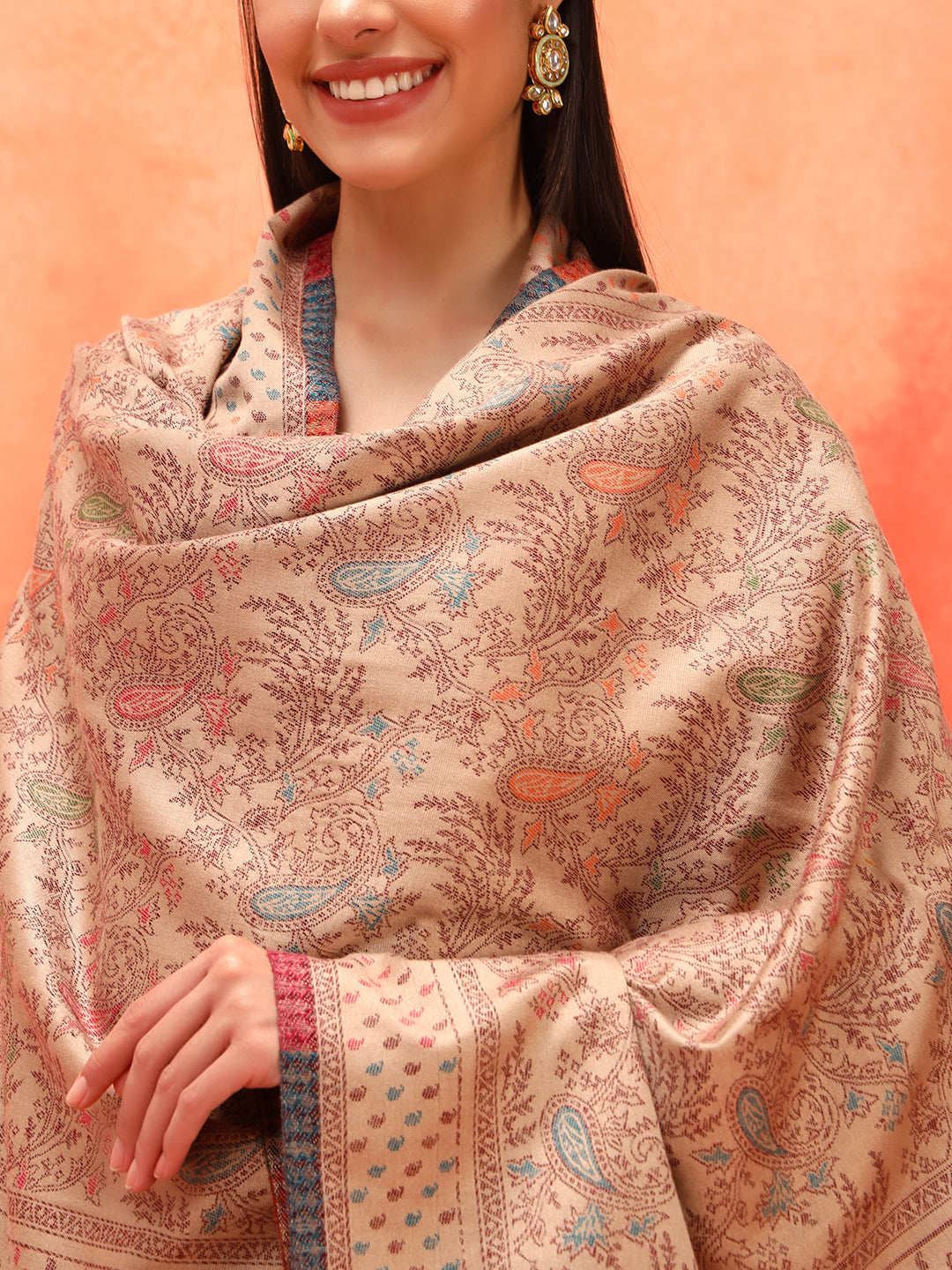 Pashmoda Women Paisley Harmony Kaani Stole (Size : 71X203 CM)